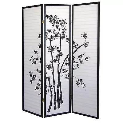 8 6 4 & 3 Panel Wood Shoji Room Divider Screen Bamboo Print • $99