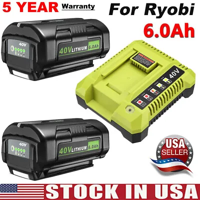 40V 6.0Ah Battery / Rapid Charger For Ryobi 40 Volt Lithium OP4050 OP40602 NEW • $139.99