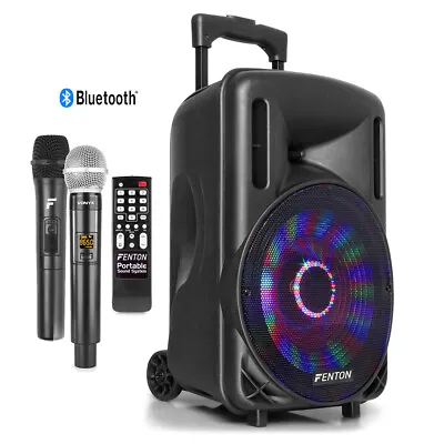 Portable PA Speaker System With Wireless Microphones Bluetooth Lights 10  450W • £140