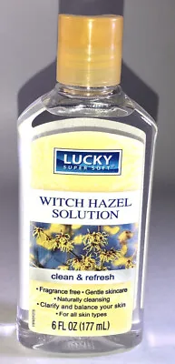 $4.88 • Buy SHIPN24H-LUCKY SUPER SOFT 6oz BOTTLE WITCH HAZEL SOLUTION CLEAN AND REFERESH-NEW