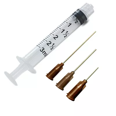 3cc 3ml INDUSTRIAL SYRINGES WITH 19 GA GAUGE BLUNT TIP NEEDLES 10 25 50 100 PC • $18.75