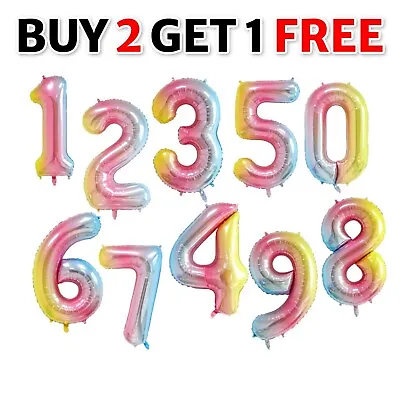 Number Balloons FOIL Birthday 16'' Balloon LARGE Letters Party Wedding DECOR UK • £1.19