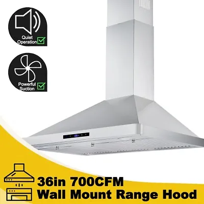 Kitchen Wall Mount Range Hood 36 Inch Stainless Steel 700CFM Touch Control New • $219.99