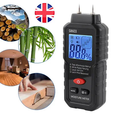 PRO Digital Moisture Meter 4 Pin Damp Detector Timber Wood Tester Plaster Sensor • £10.89