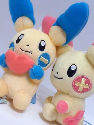 Pokemon Plusle Minun Smile Plush Doll 2 Set Mascot Toy With Tag Japan 6.8inch • $48