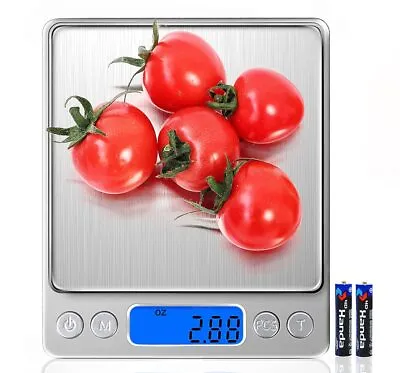 Food Digital Kitchen Weight Scale Grams & Ounces Small Backlit Stainless Steel • $12.14