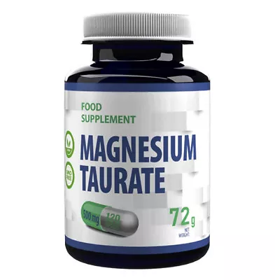 Magnesium Taurate - 500mg  120 Capsules Cardiovascular Health • £21.59