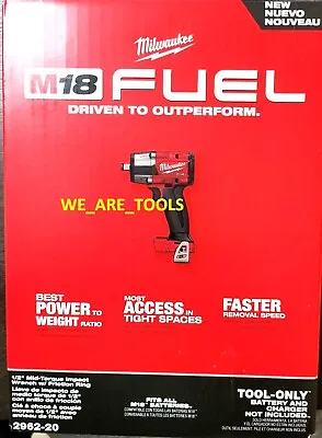 NEW N BOX M18 Milwaukee FUEL 2962-20 1/2  Mid-Torque Impact Wrench F Ring Volt • $189.97