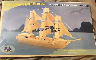 NEW European Sailing Boat Wood Construction Model Kit By Human Article P049 Toy • $11.48