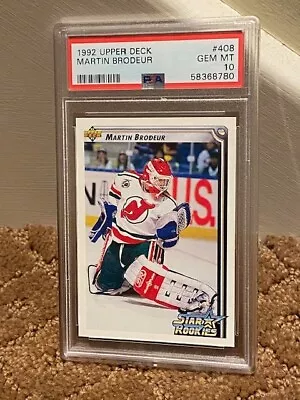 1992 Upper Deck Martin Brodeur #408 PSA 10 Rookie RC Card NEW CLEAN CASE • $59.95