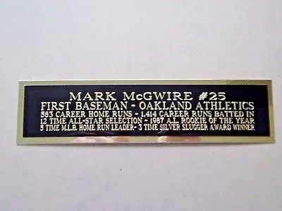 Mark McGwire Athletics Autograph Nameplate For A Baseball Photo / Bat Case 1.5X6 • $6.50