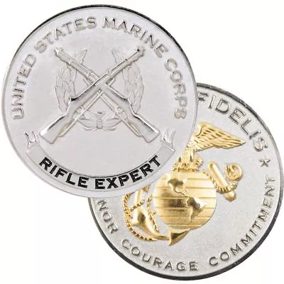 Marine Corps Rifle Expert Gold Ega  1.75  Challenge Coin • $36.99