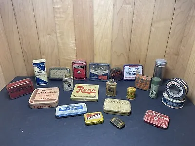 Lot Of 22 Vintage Medicine Cabinet Advertising Tins • $50