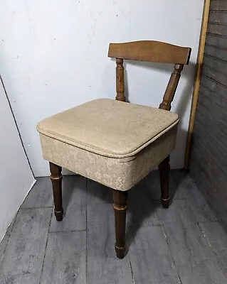 Vintage Mid-Century Modern Retro Sewing Chair Stool With Seat Box Storage C39 • $126