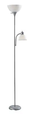 Combo Floor Lamp Adjustable Reading Lamp Silver Plastic Modern Adult Use. • $15