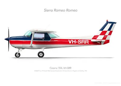 Cessna 150L VH-SRR 2016 - A3+ Profile Print • $42