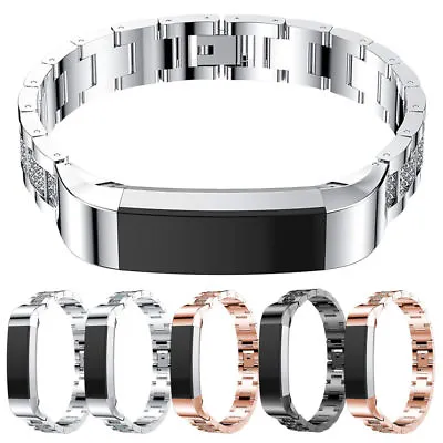 $49.34 • Buy StrapsCo Stainless Steel Link Rhinestone Watch Band Strap For Fitbit Alta & Alta
