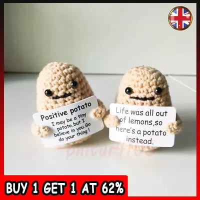 Positive Card Potato Doll Funny Home Decorations Wool Knitted Eencouragement UK- • £3.71