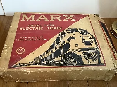 Vintage Marx Diesel Type Electric Train With Track Box Cars • $61