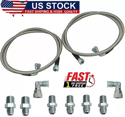 SS Braided Transmission Cooler Hose Lines Fittings Fit For TH350/700R4 TH400 52  • $30.65