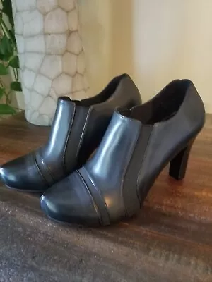 Black Ankle Boots 8M Liz & Co 3  Heels New • $24.97