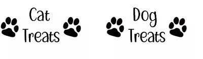 Dog Cat Treats Pet Vinyl Decal Sticker  Paw For Treats Container Jar Bowl • £1.59