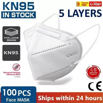 $68.88 • Buy N95 KN95 KF94 P2 ✅ Certified 40/100pcs Disposable Meltblown Face Masks 5 Layer