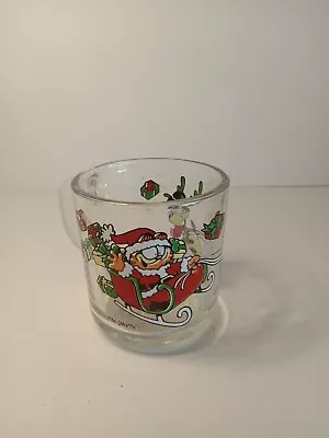 1978 VinTaGe Christmas Garfield Santa & Odie Reindeer Rocks Juice Glass • $9.99