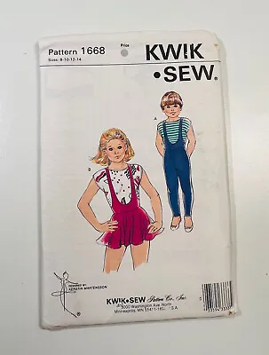 VTG KWIK SEW Sewing Pattern 1668 Girls Unitard Leotard & Top- 8101214 UNCUT • $14.99