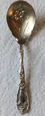 Oxford Silverplate Co Repousse Berry Spoon Narcissus Pattern - Circa  1908 Used • $3