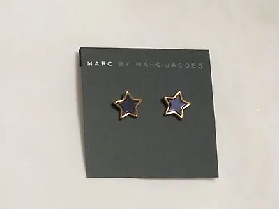 Marc By Marc Jacobs 'Mirror Star' Gold & Blue Earrings Rare & Gorgeous NWT • $68