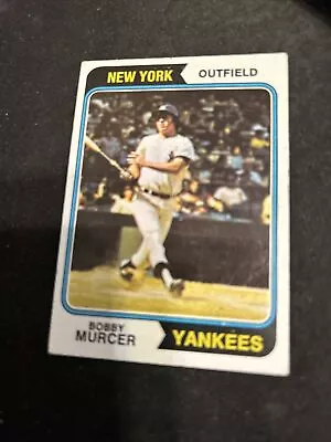1974 Topps Baseball Card #90 Bobby Murcer New York Yankees Vg Crease Free Ship! • $1.79