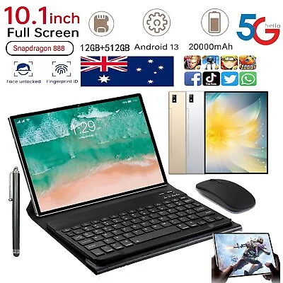 10.1  Game Tablet PC Android 13 Snapdragon 888 HD 4K 12+512GB Deca Core W/Stylus • $218.50