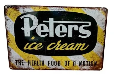 PETERS Icecream Rustic Tin Metal Sign NEW ManCave Garage Shed Bar Cafe FREEPOST • $13.50