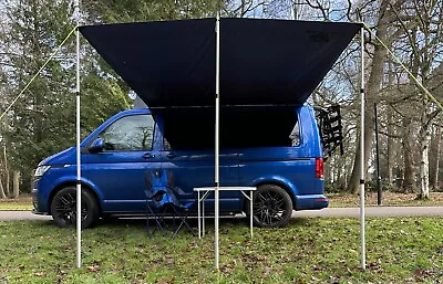 Campervan Caravan Awning Sun Canopy By WILD EARTH DELUX SET 2.4 X 3m BLACK • £110