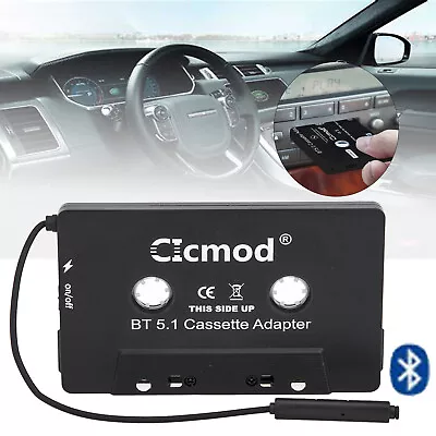 Wireless Bluetooth 5.1 Car Cassette Tape Adapter Converter For MP3 IPhone IPod • £11.59
