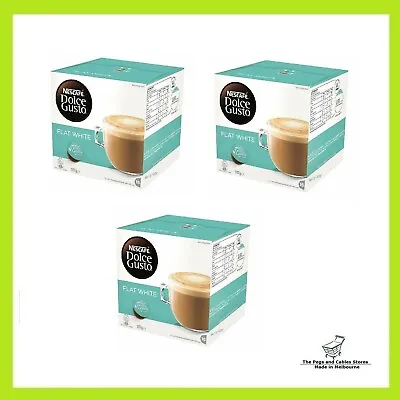 NESCAFE Dolce Gusto Flat White Coffee Pods 3 Boxes (16 Capsules Per Box) • $37