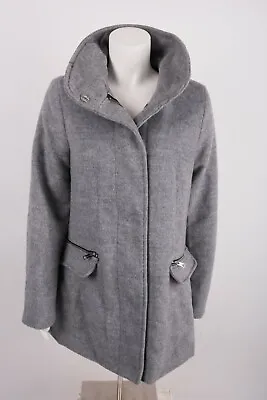 Bershka Zara Womens Coat Jacket Large L Gray Wool Blend Zips 6574/200 NWOT • $22.49