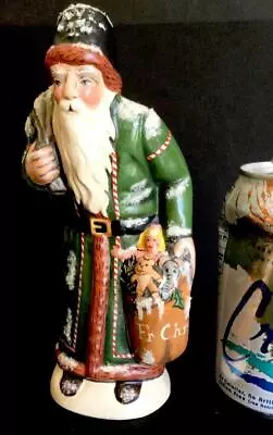 $249.95 • Buy Rare Judi Sign VAILLANCOURT 14037 2013 HUNCHED 7.5” GREEN COAT SANTA Christmas