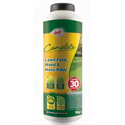 Doff 4-in-1 Complete Garden Lawn Feed Weed & Mosskiller 1kg - Covers 30m² • £7.90