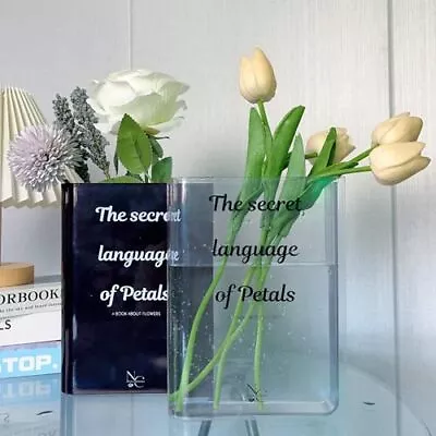 2 Pack Clear Book Vase For Flowers Book Flower Vase Clear For Home Decor Aest... • $33.42