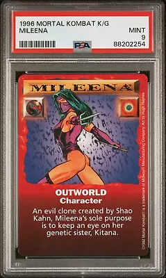 PSA 9 Mileena Mortal Kombat Kard Game Red Border Waifu Top Pop Pop 1 • $205.56