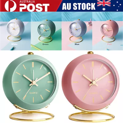 Battery Operated Desk Alarm Clock + Light Analog Clock Retro Silent No Ticking • $16.98