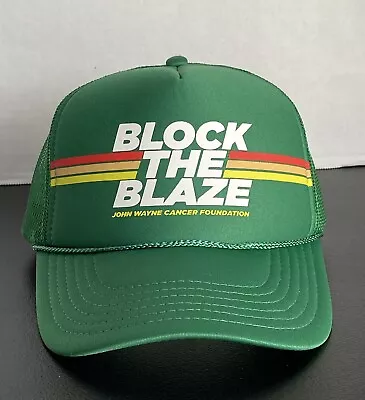 John Wayne Cancer Foundation Block The Blaze Mesh Snapback Trucker Hat Cap • $15