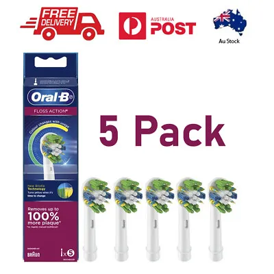 $17.90 • Buy Genuine Oral B Floss Action Electric Toothbrush  Replacement Heads 5-Pack