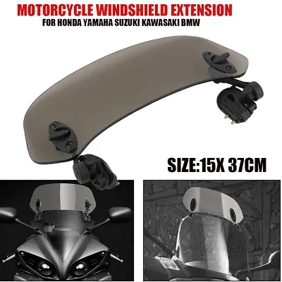 Motorcycle Windshield Screen Clip Extension Spoiler Adjustable Wind Deflector • £18.60