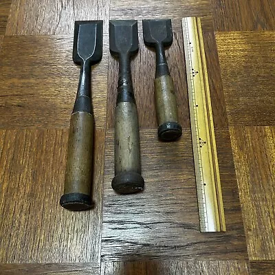 62 Japanese Chisel Nomi Carpenter Tool Set Of 3 Hand Tool Wood Working • $49