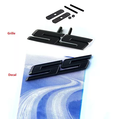 2x Black Grille SS + Decal SS Badge 3D Emblem Fit Camaro Series Matte • $27.28