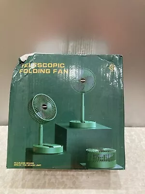 New Green Telescopic Folding Cooling Wireless Portable USB Rechargeable Fan • £8.99