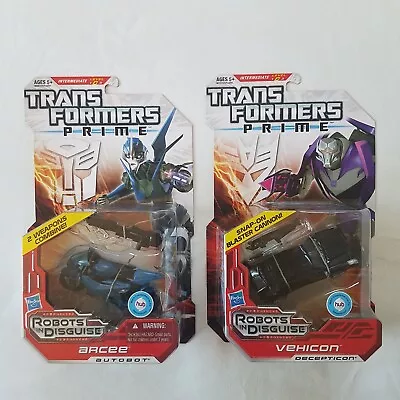 Transformers Prime Arcee & Vehicon Deluxe MOSC LOT • $99.99